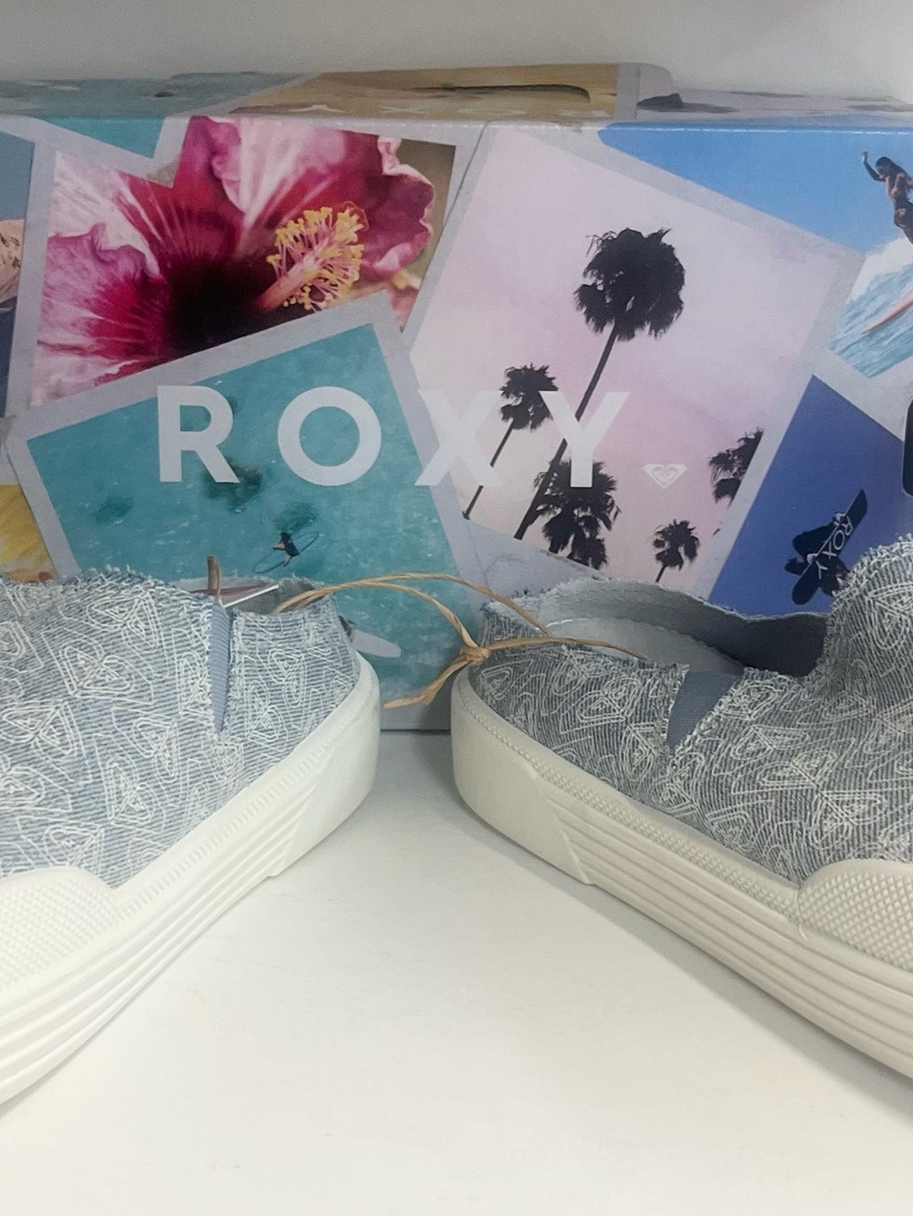 Roxy Light Blue Patterned Slip-On Sneakers - Picture 6 of 6